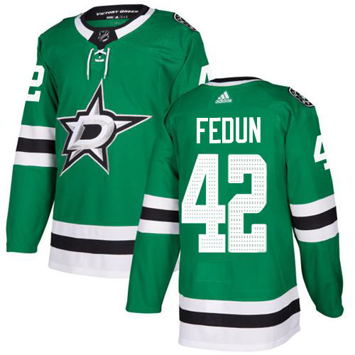 Adidas Men Dallas Stars #42 Taylor Fedun Green Home Authentic Stitched NHL Jersey